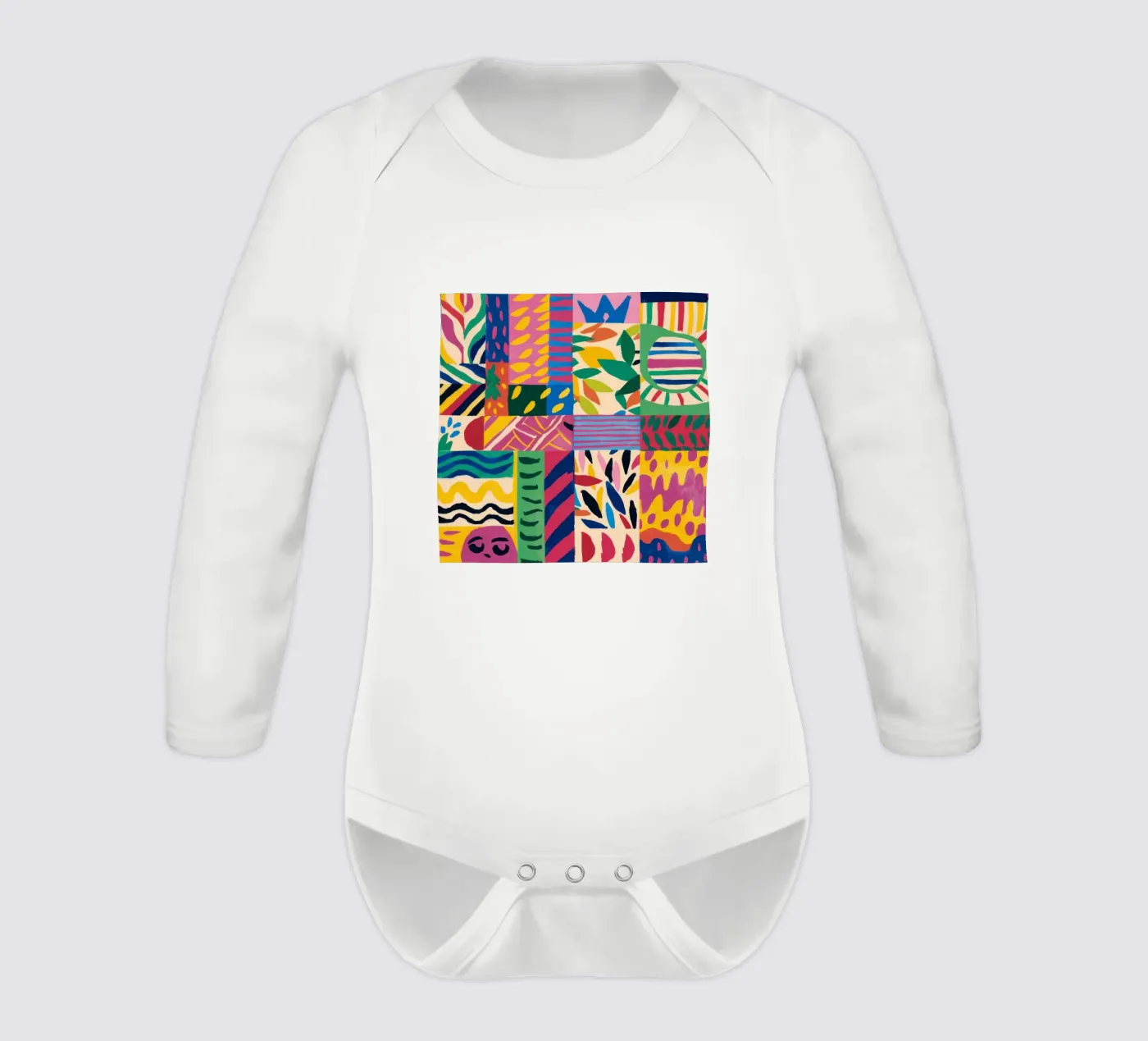 Pattern patchwork gioioso body neonato maniche lunghe da Monuments Fire