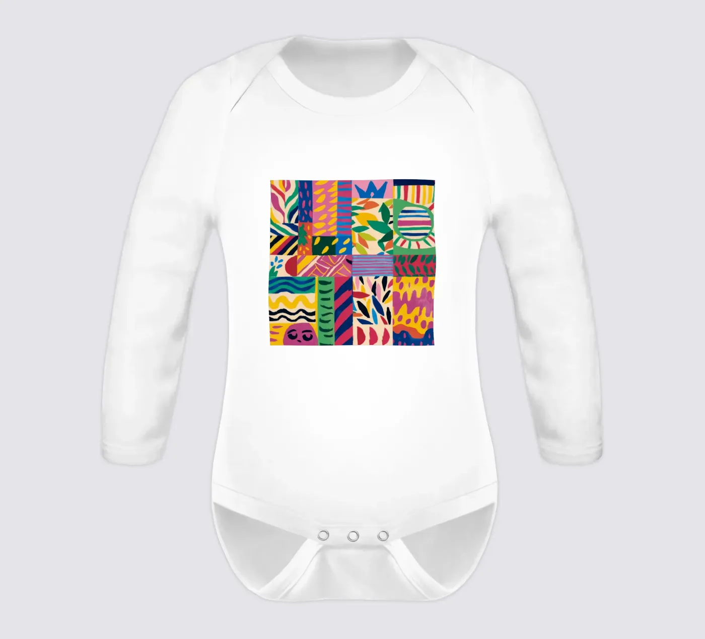 Pattern patchwork gioioso body neonato maniche lunghe da Monuments Fire