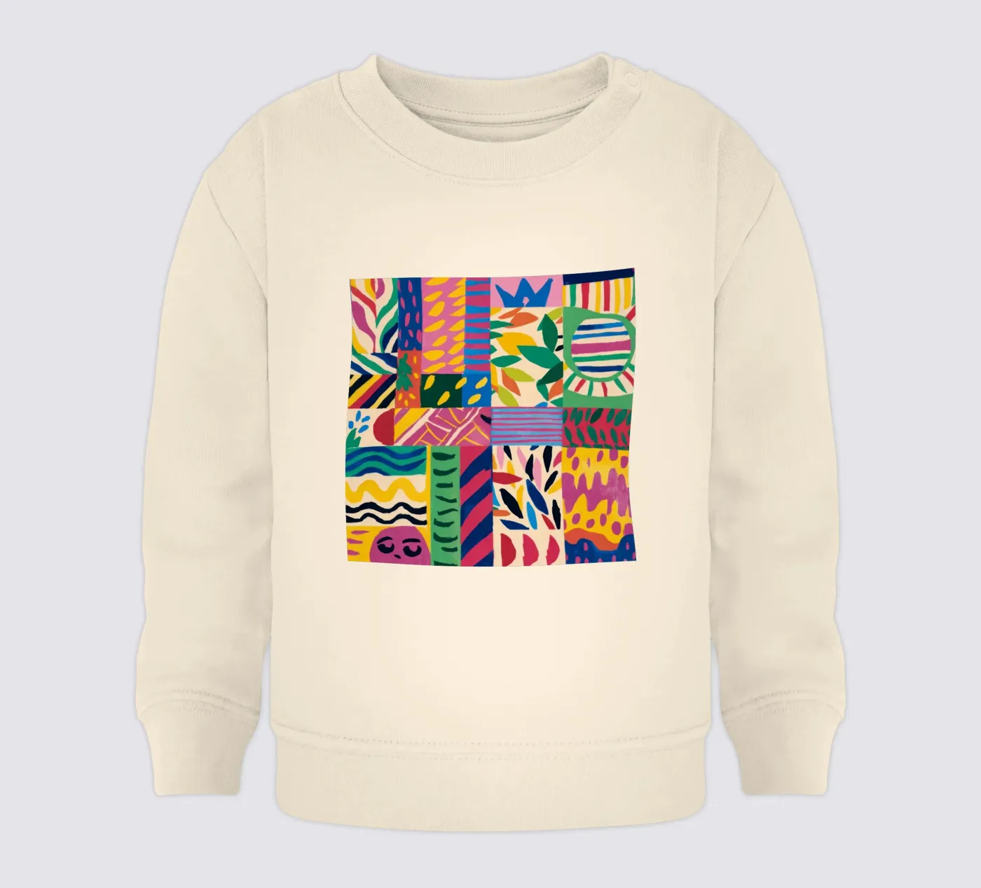 Joyful Pattern Patchwork baby sweatshirt by Monuments Fire