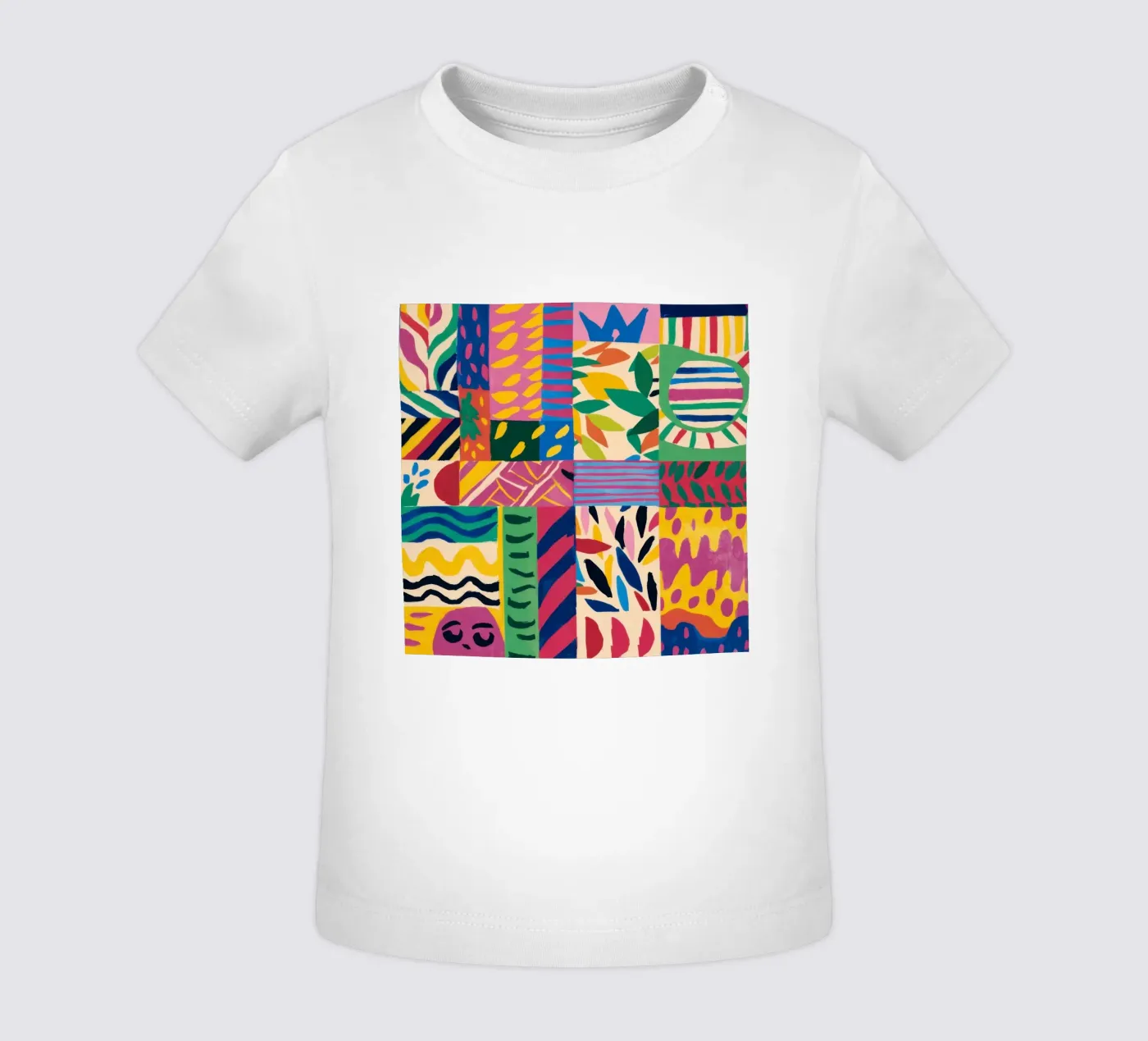 Joyful Pattern Patchwork baby t-shirt by Monuments Fire