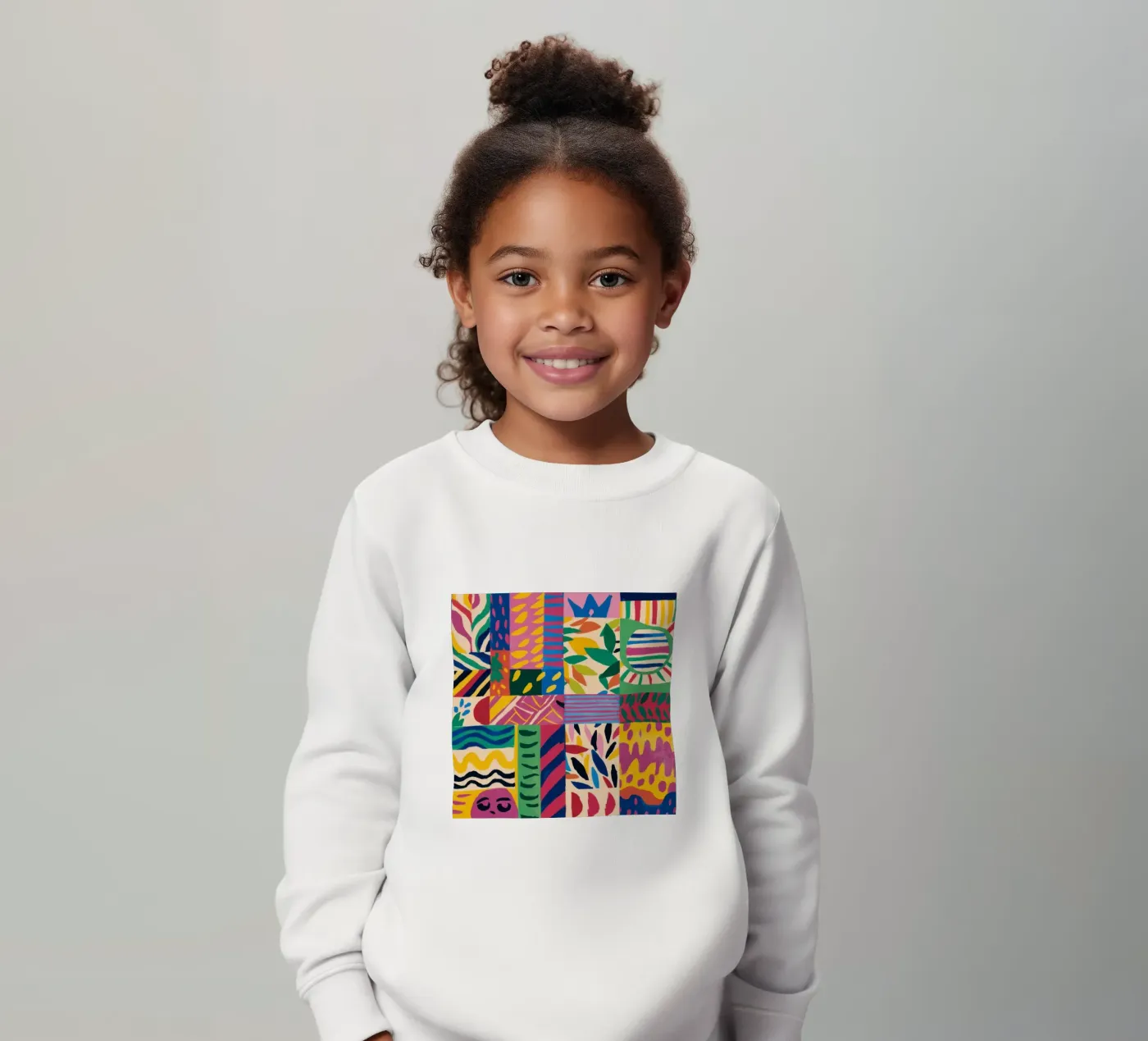 Patchwork à motifs joyeux sweat enfant de Monuments Fire