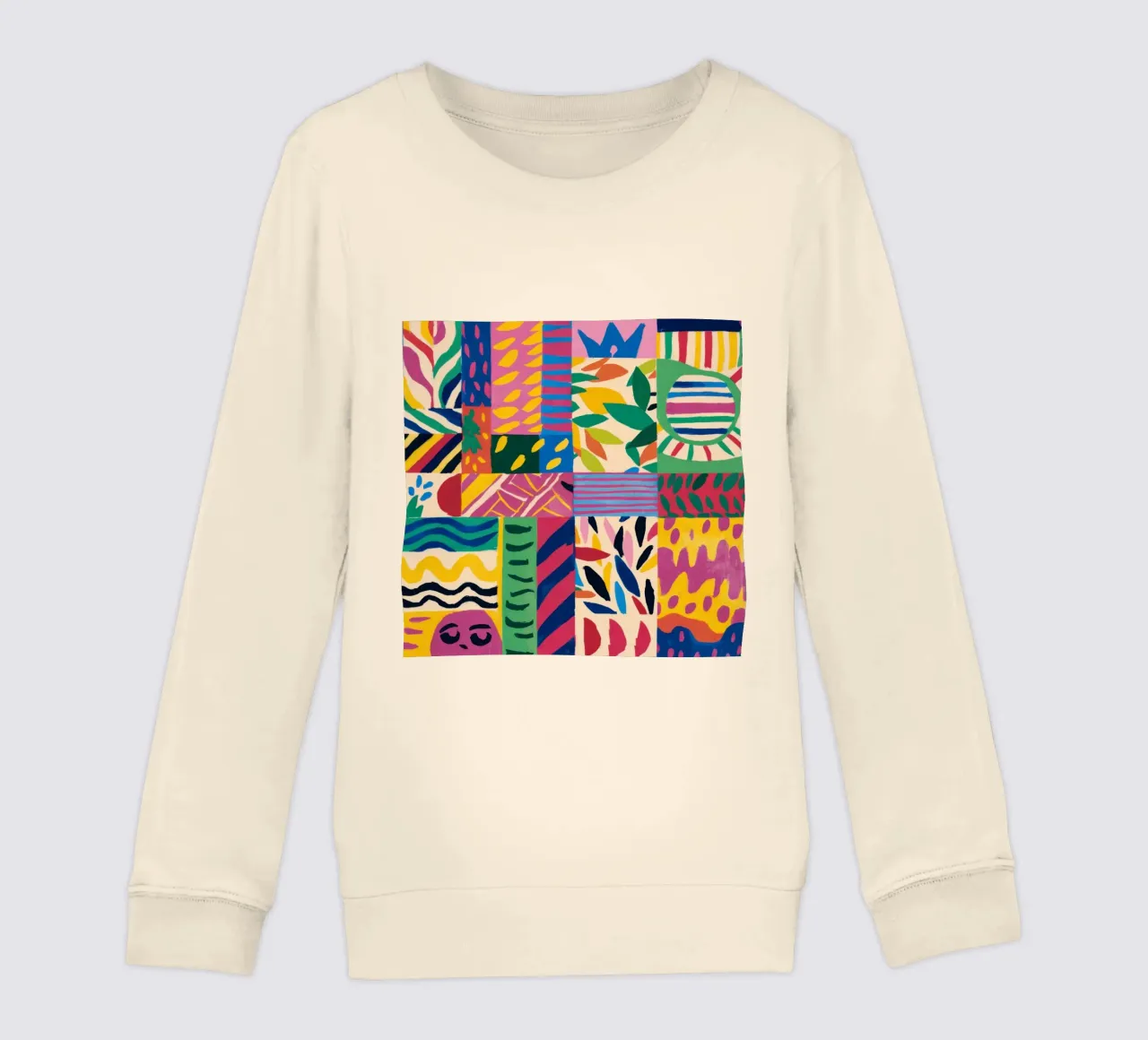 Vrolijk patroon patchwork kinder sweatshirt van Monuments Fire