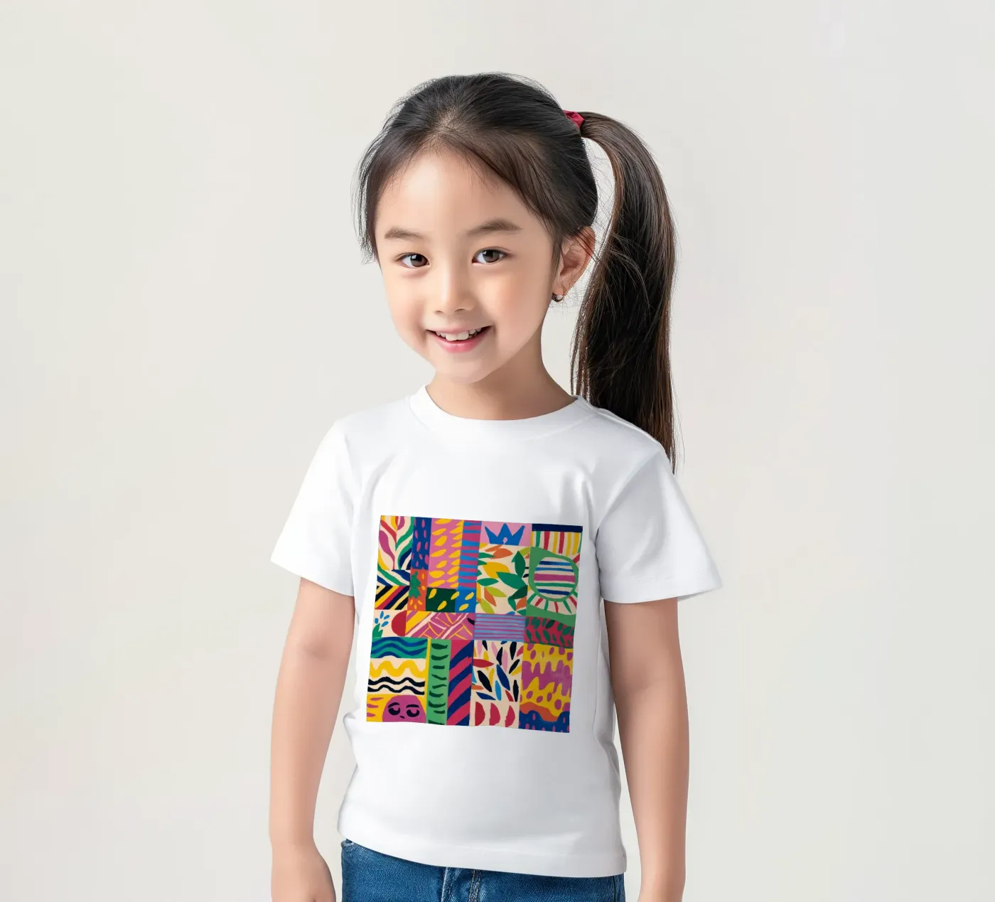Pattern patchwork gioioso t-shirt bambini da Monuments Fire