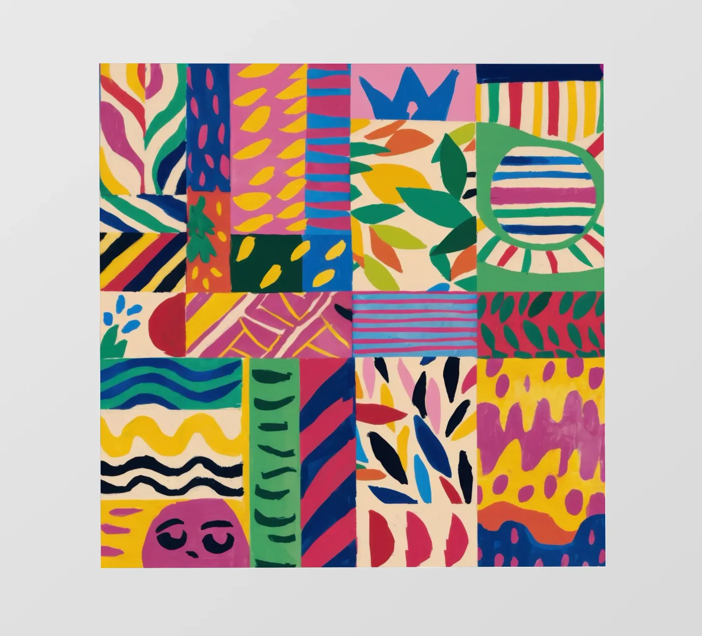 Joyful Pattern Patchwork fotobehang van Monuments Fire