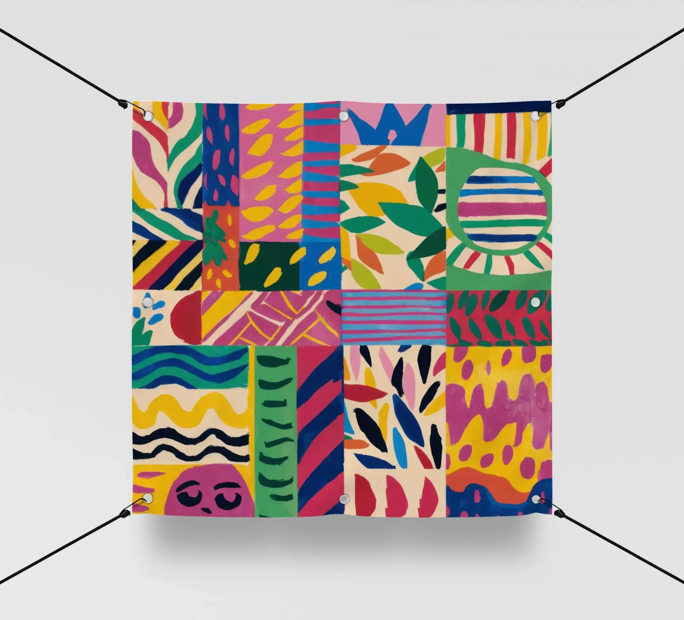 Joyful Pattern Patchwork PVC Plane von Monuments Fire