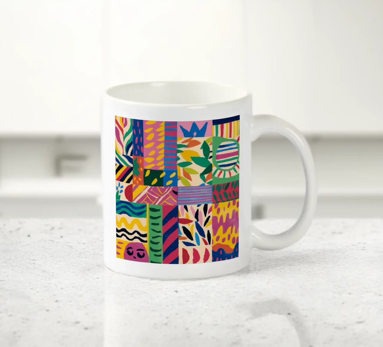 Pattern patchwork gioioso tazza in ceramica da Monuments Fire