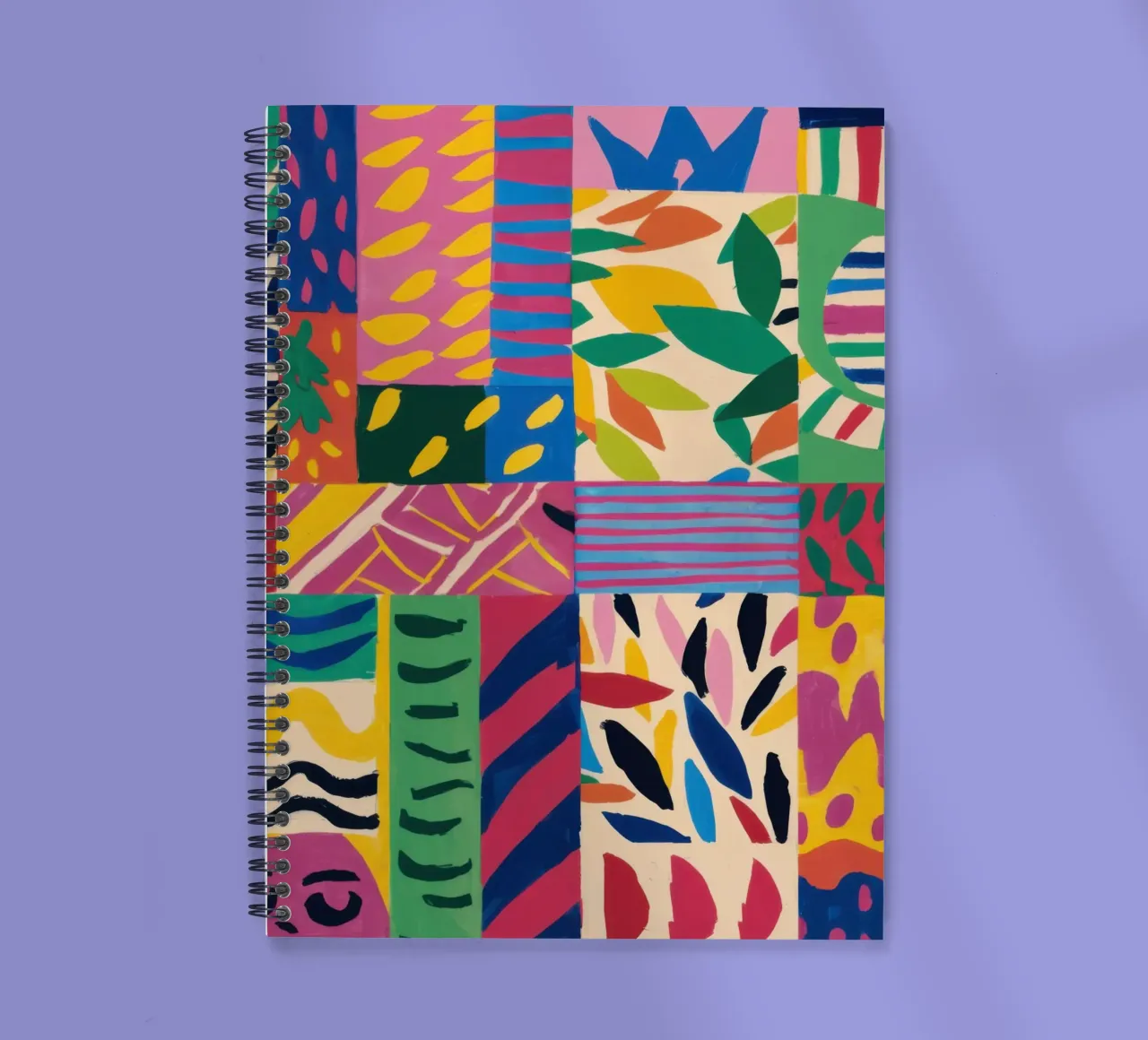Joyful Pattern Patchwork spiral notebook by Monuments Fire