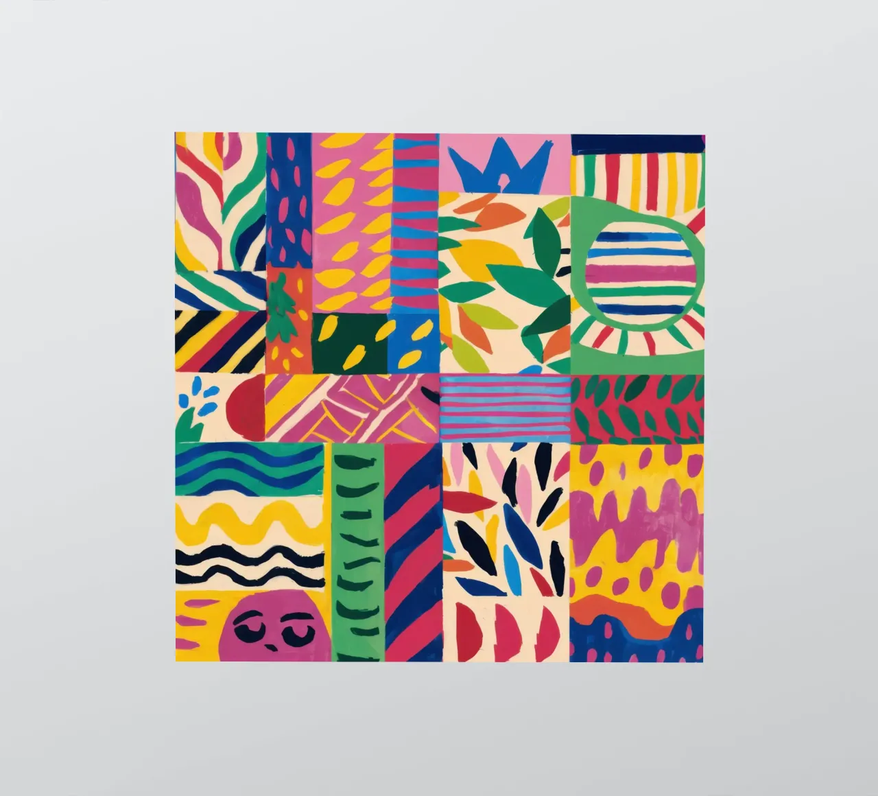 Fröhliches Muster Patchwork Sticker von Monuments Fire