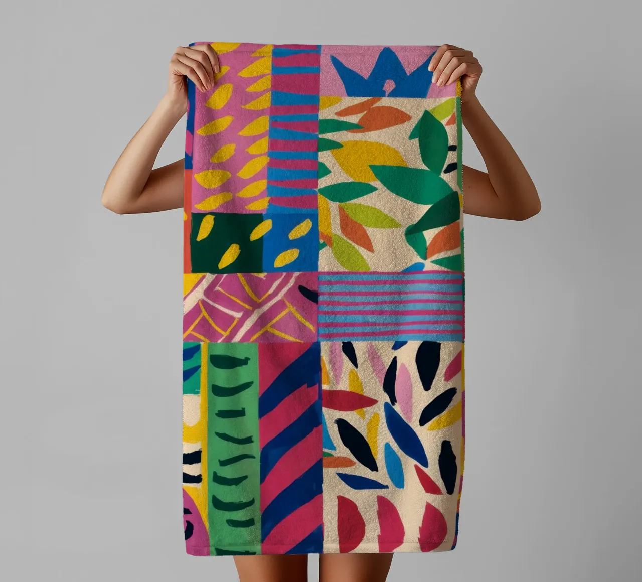 Joyful Pattern Patchwork towel by Monuments Fire
