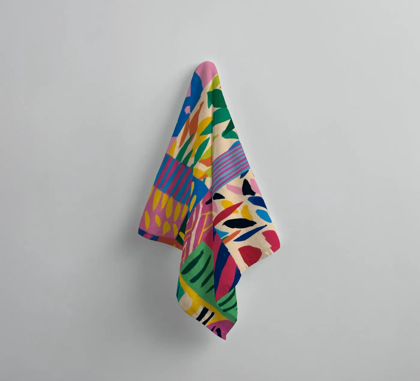 Vrolijk patroon patchwork badhanddoek van Monuments Fire