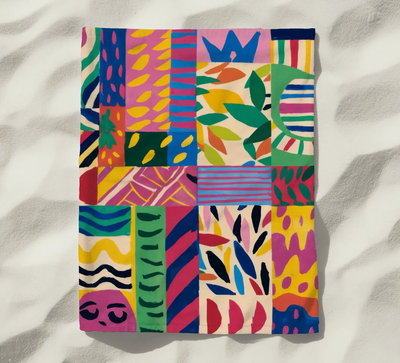 Joyful Pattern Patchwork serviette de plage de Monuments Fire