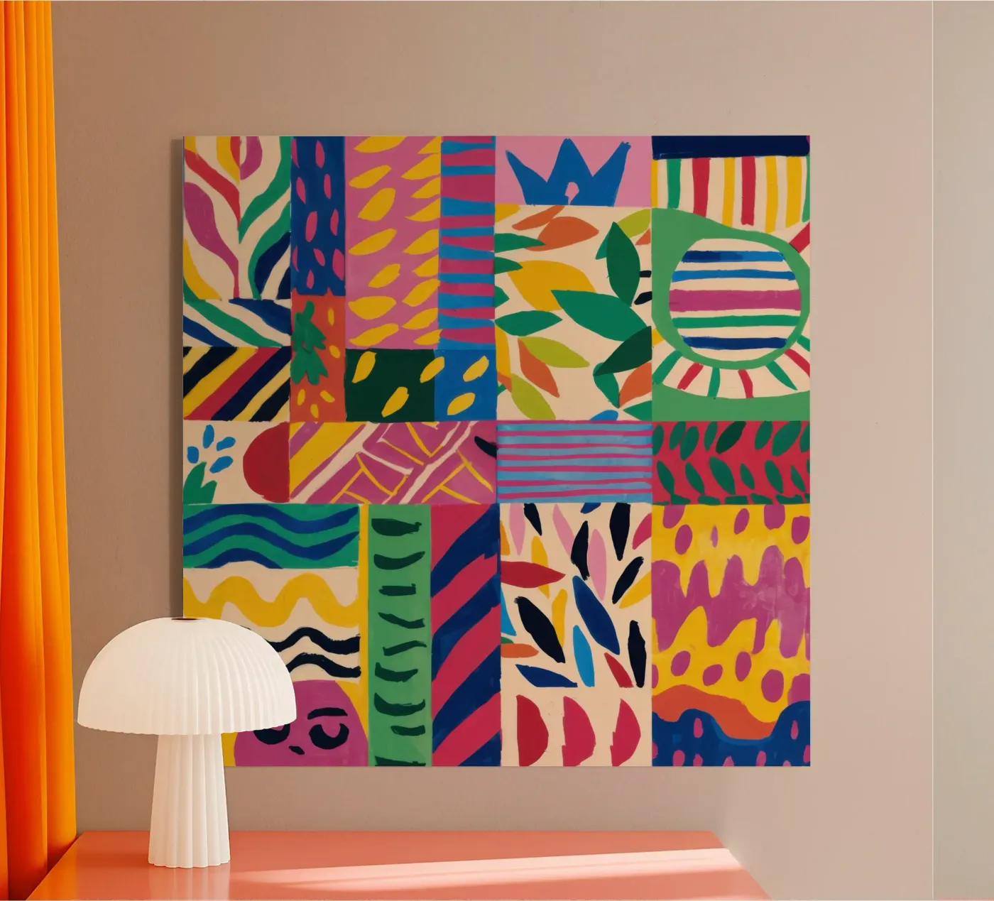 Joyful Pattern Patchwork acrylic glass by Monuments Fire