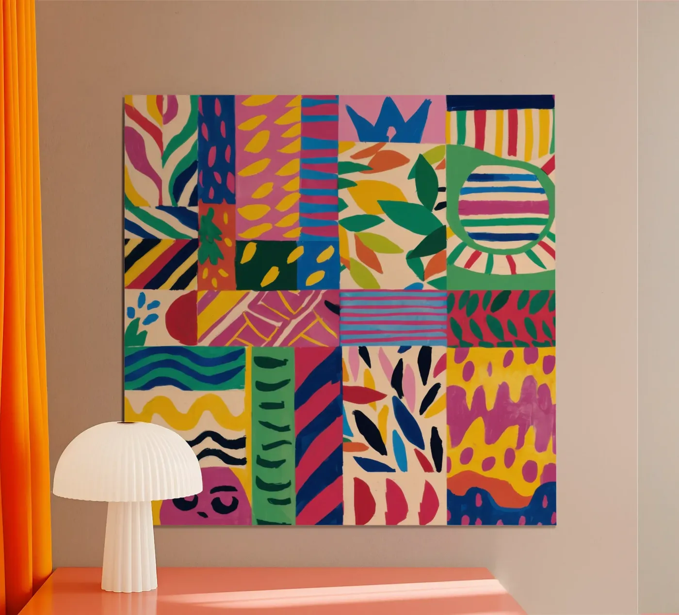 Joyful Pattern Patchwork Poster von Monuments Fire