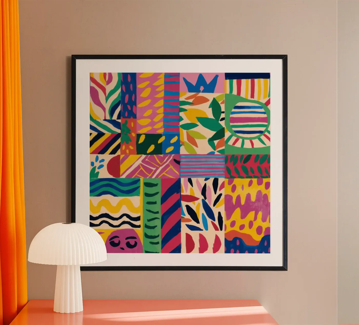 Joyful Pattern Patchwork Poster von Monuments Fire