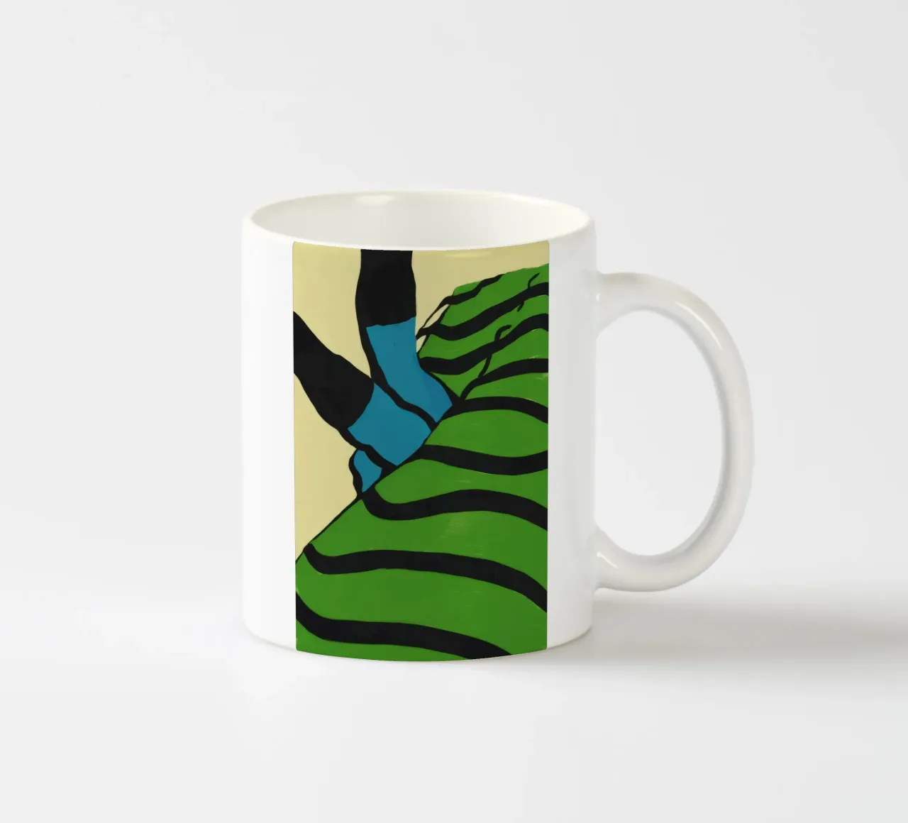 Verdant Stripe Abstraction keramische mok van Giant Foxs