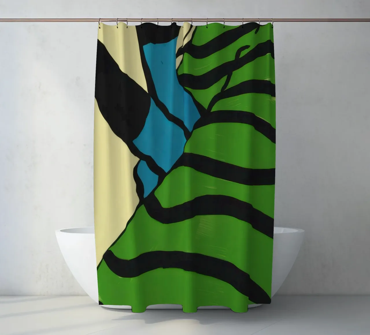Verdant Stripe Abstraction douchegordijn van Giant Foxs