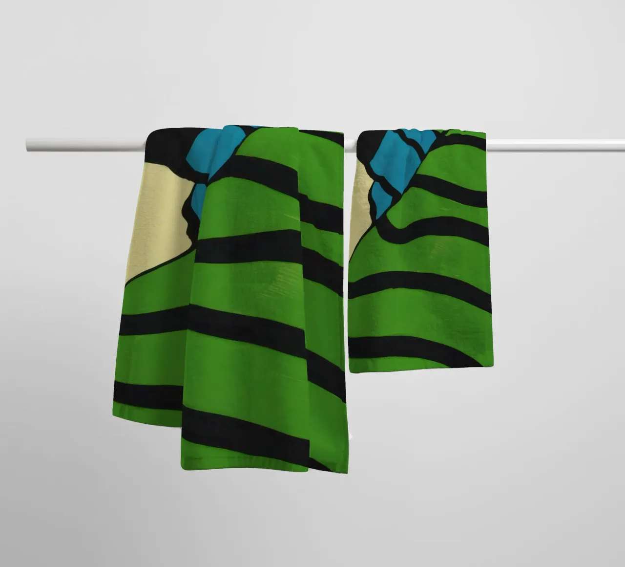 Verdant Stripe Abstraction badhanddoek van Giant Foxs