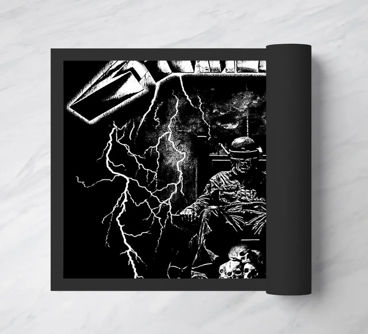 Ride The Lightning metallichead in bianco e nero zerbino da music soul