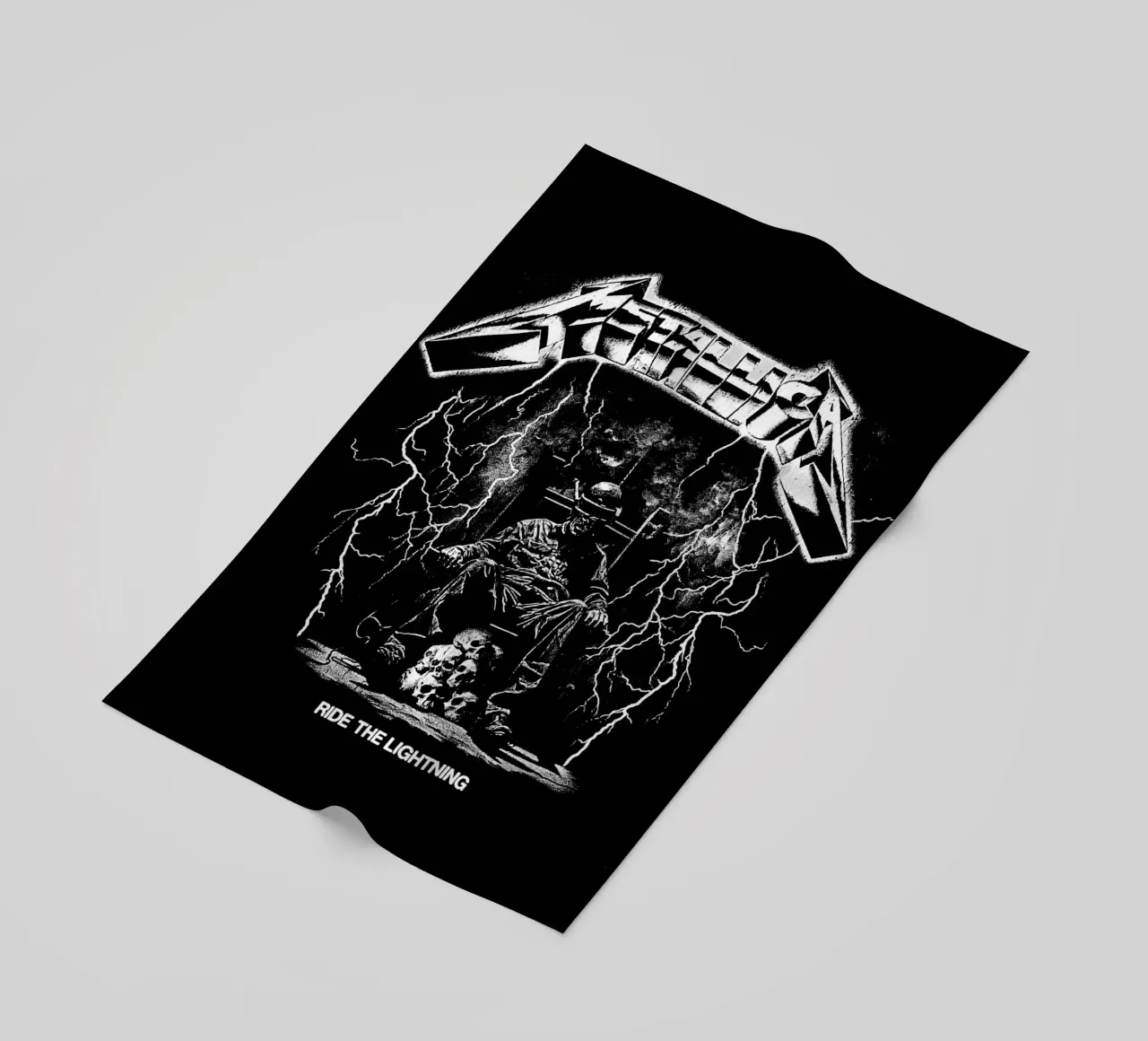Ride The Lightning metallichead in bianco e nero telo mare da music soul