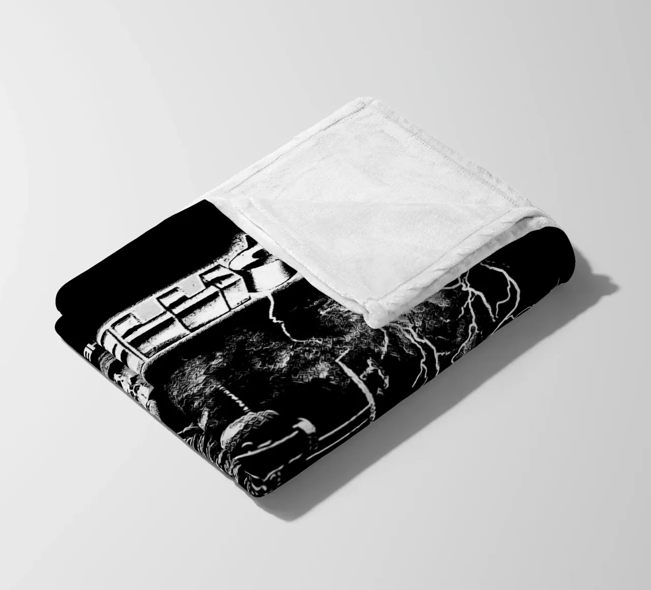 Ride The Lightning metallichead in bianco e nero coperta in pile da music soul