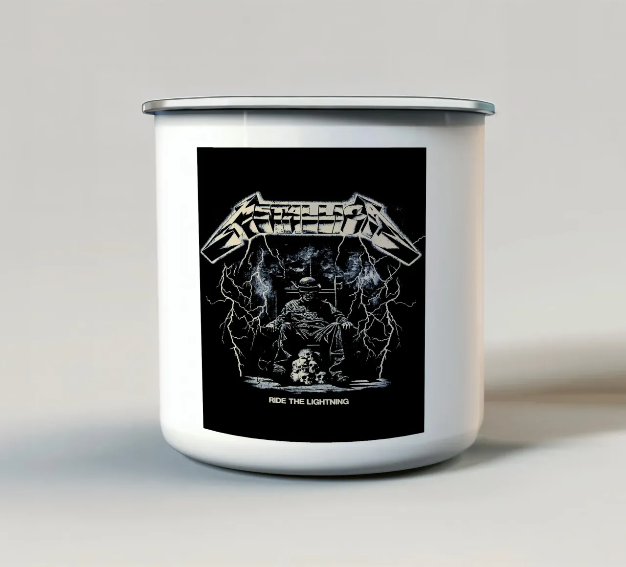 Ride The Lightning metallichead tazza in smalto da music soul