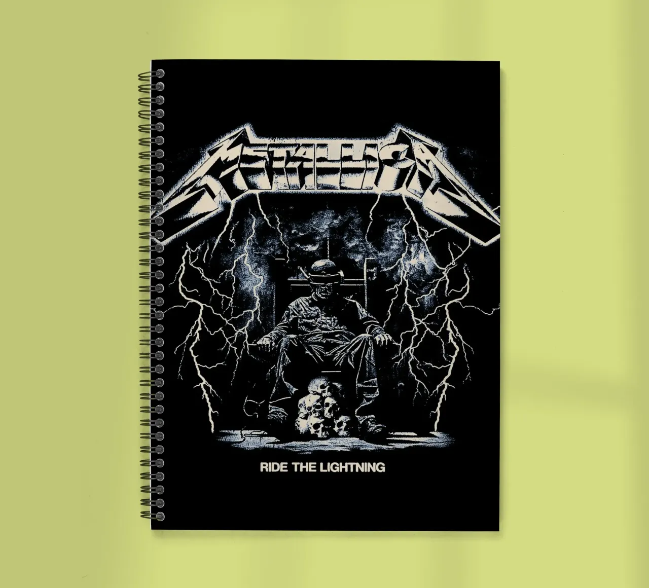 Ride The Lightning metallichead spiral notebook by music soul
