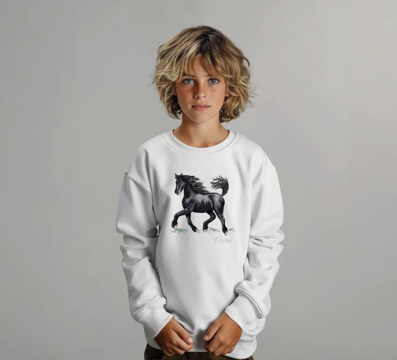 Cavallo frisone felpa bambino da Moonlit Illustrations