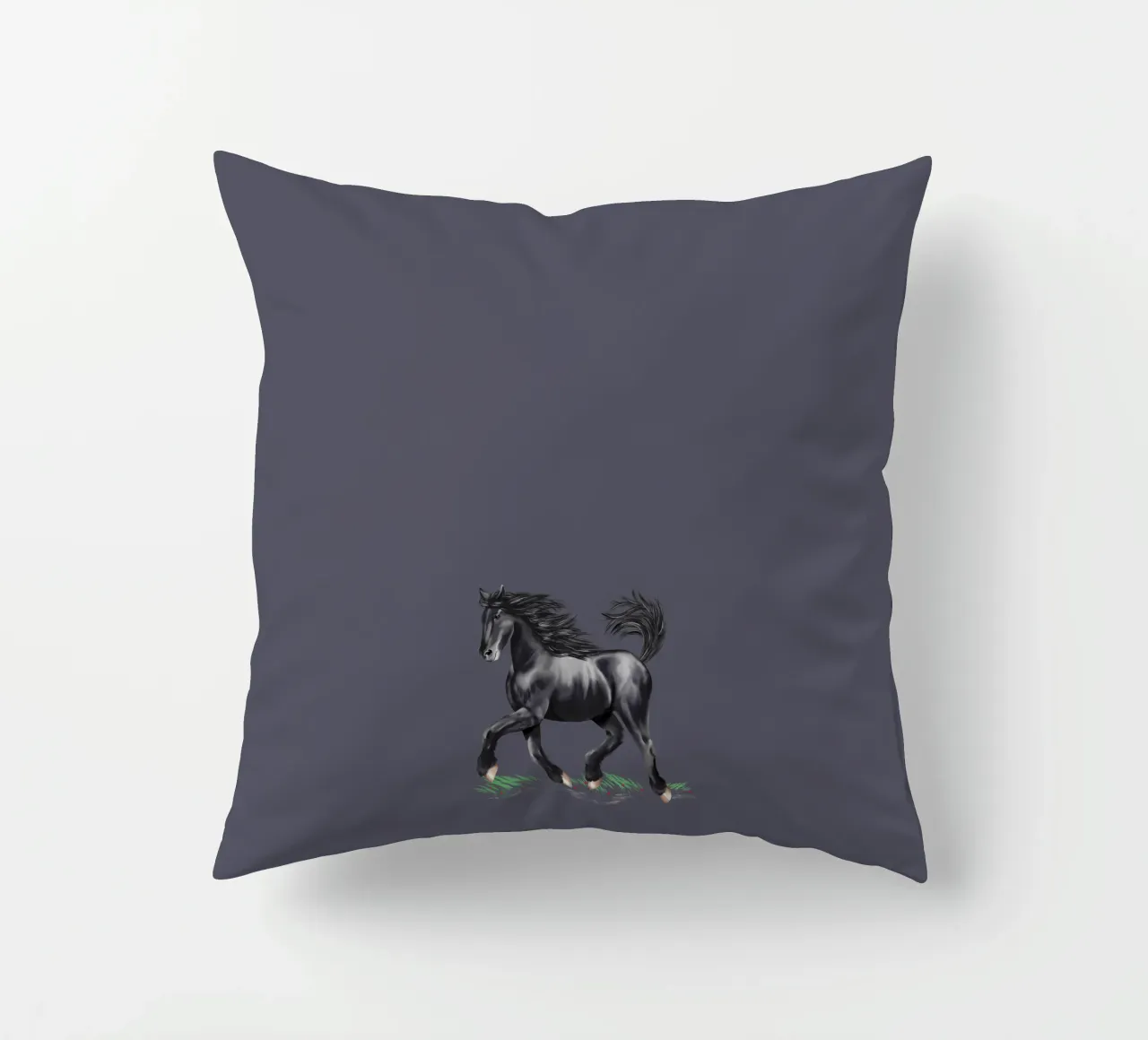 Cavallo frisone cuscino da Moonlit Illustrations