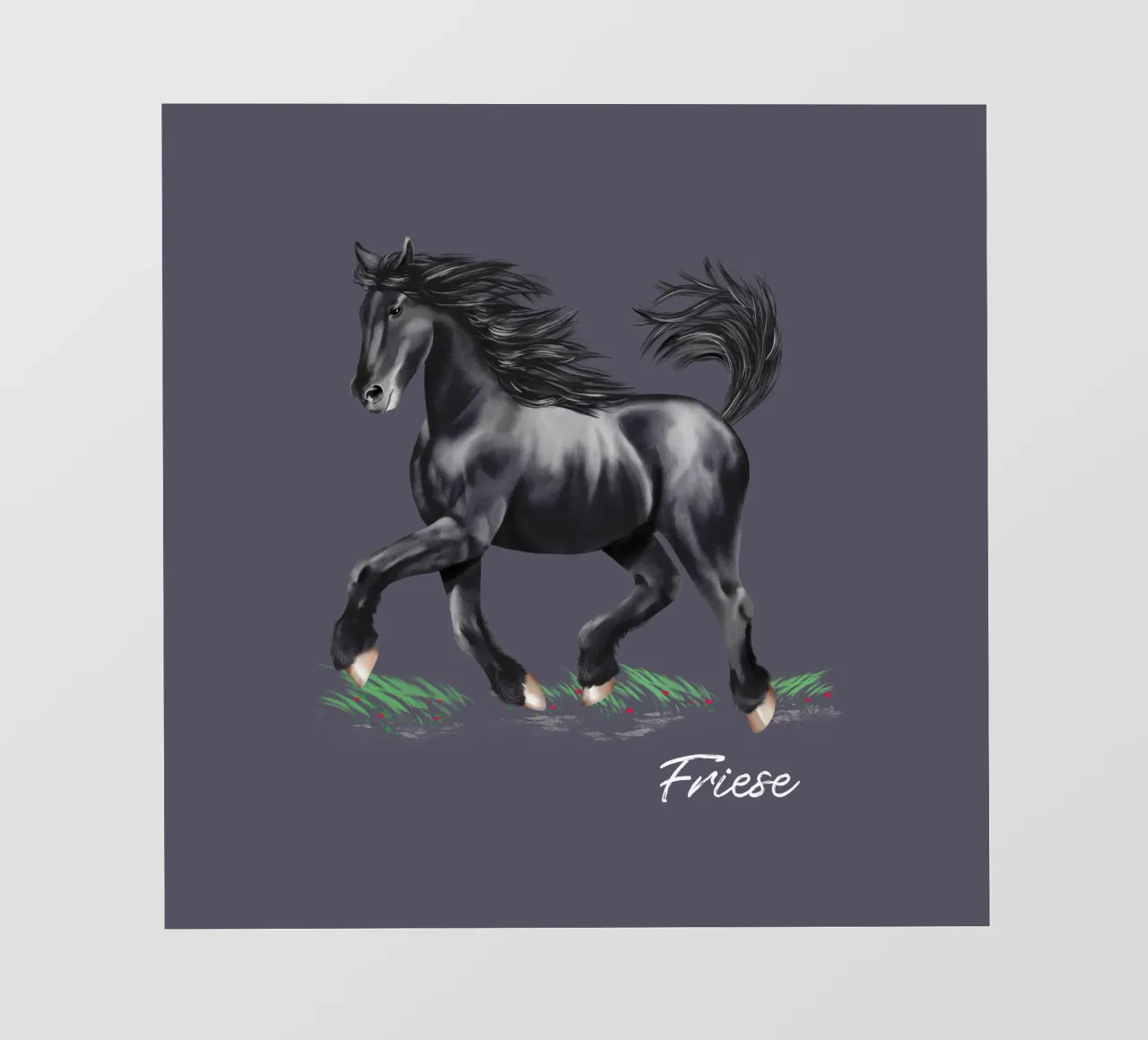 Cavallo frisone telo in pvc da Moonlit Illustrations