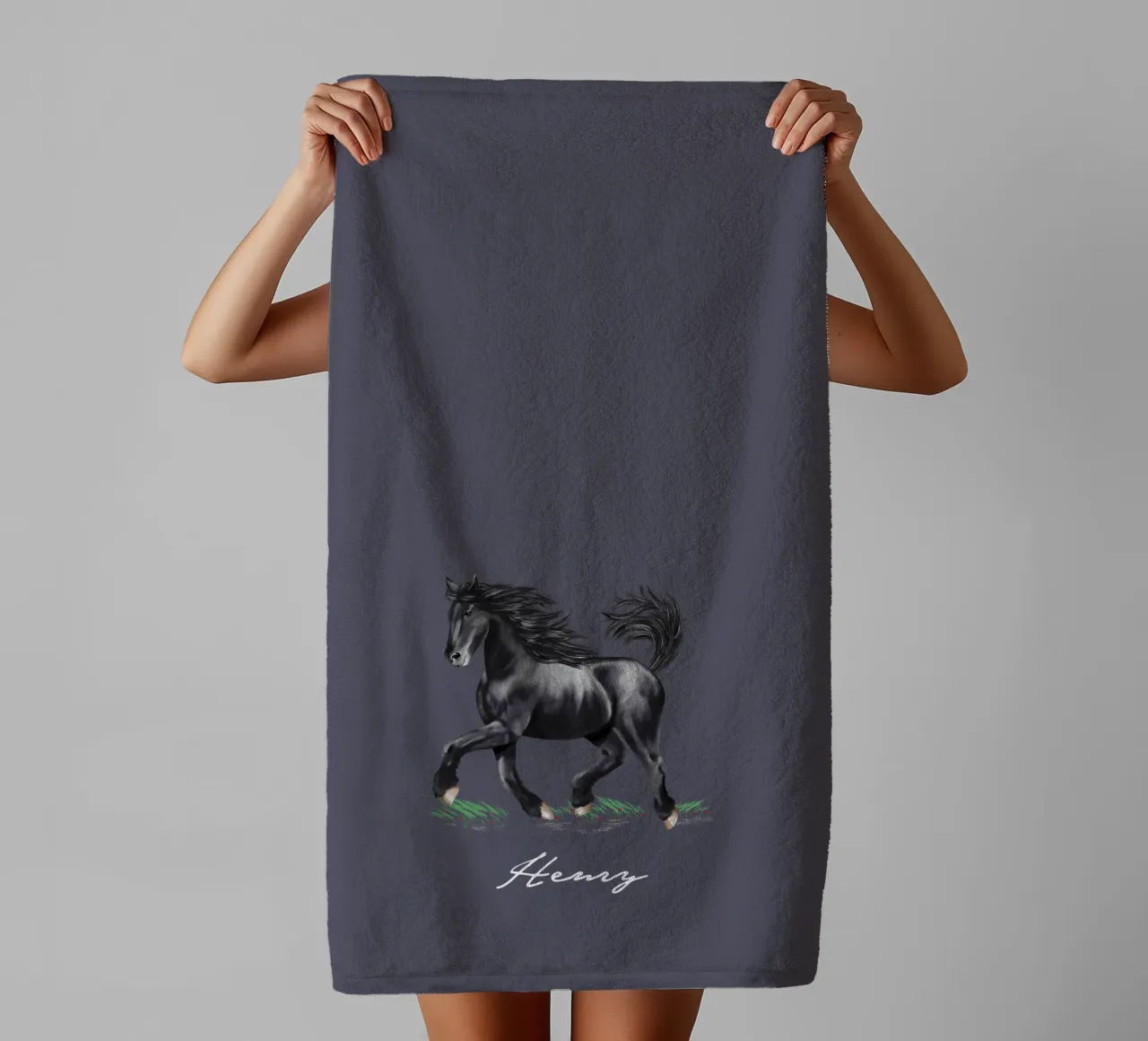 Cavallo frisone asciugamano da bagno da Moonlit Illustrations