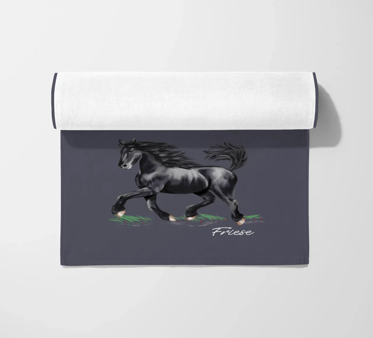 Cavallo frisone telo mare da Moonlit Illustrations