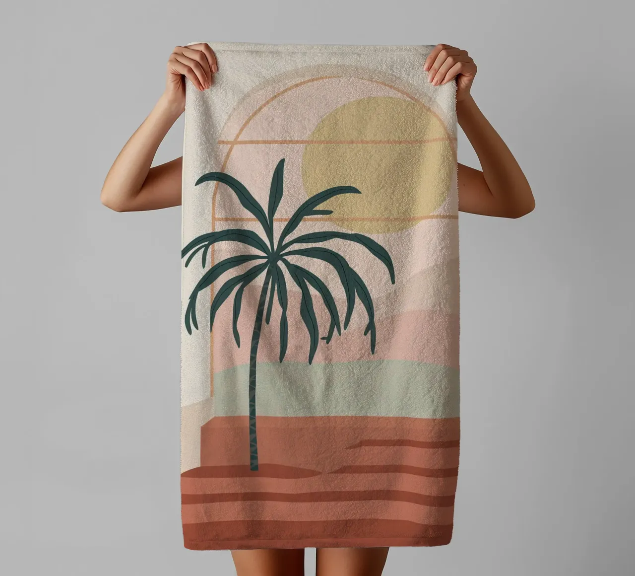 Pastel Palm Archway towel by Mythy Brush