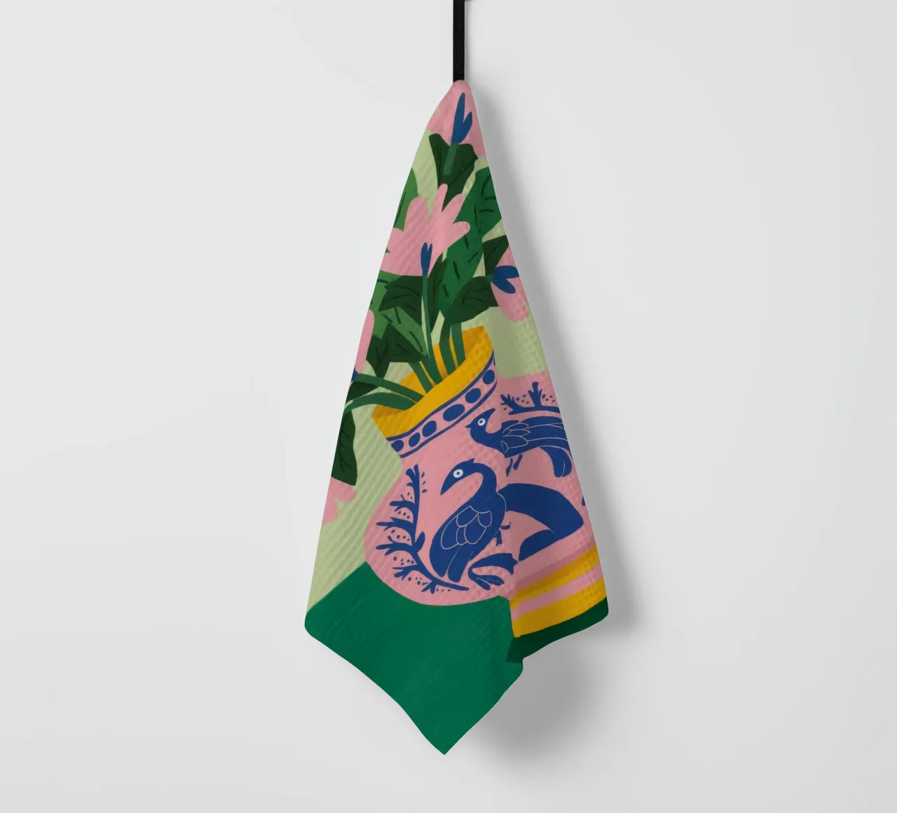 Cerulean Fawn Vase tea towel by Monuments Fire