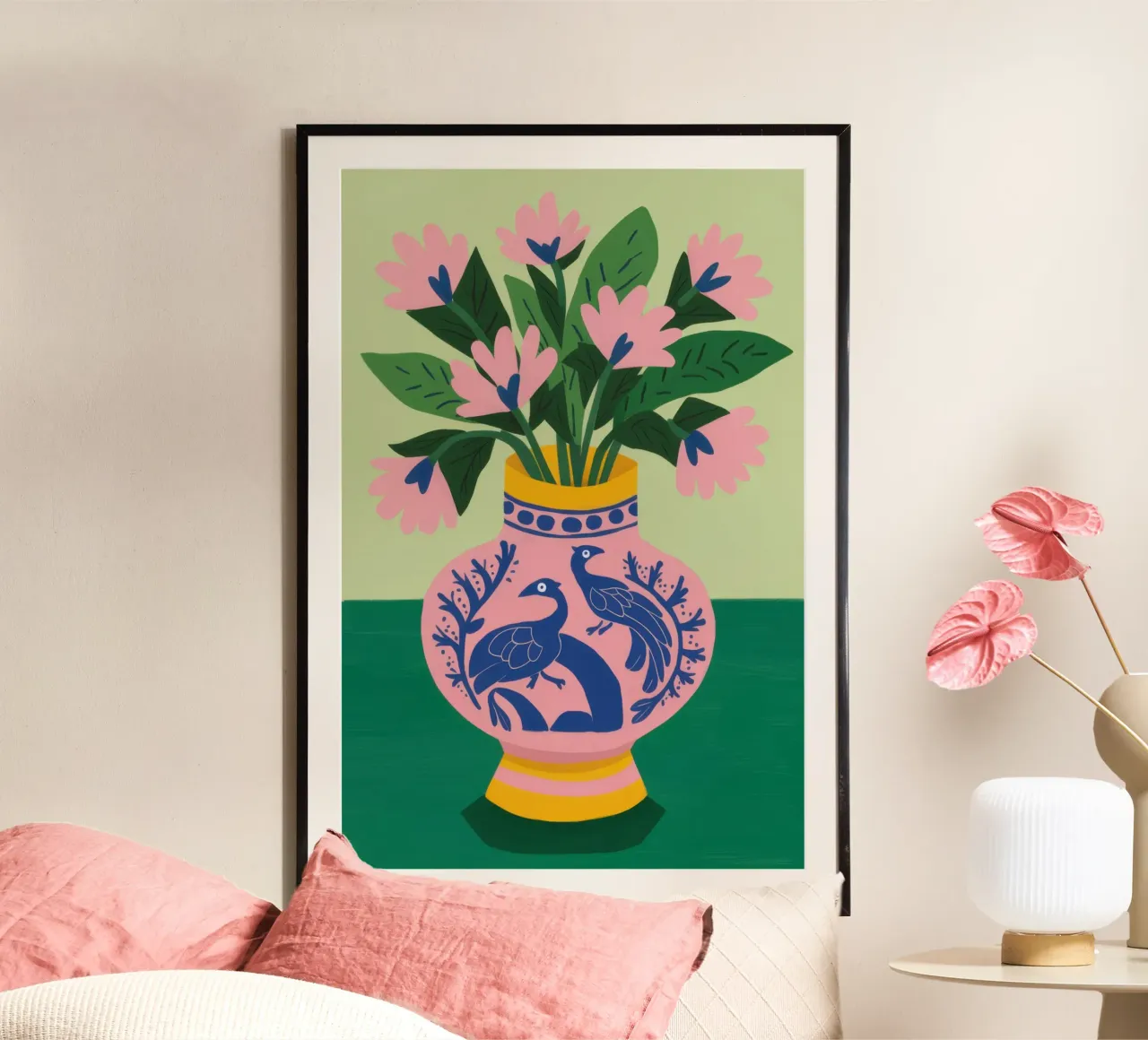Vaso Cerulean Fawn poster con telaio in plastica da Monuments Fire