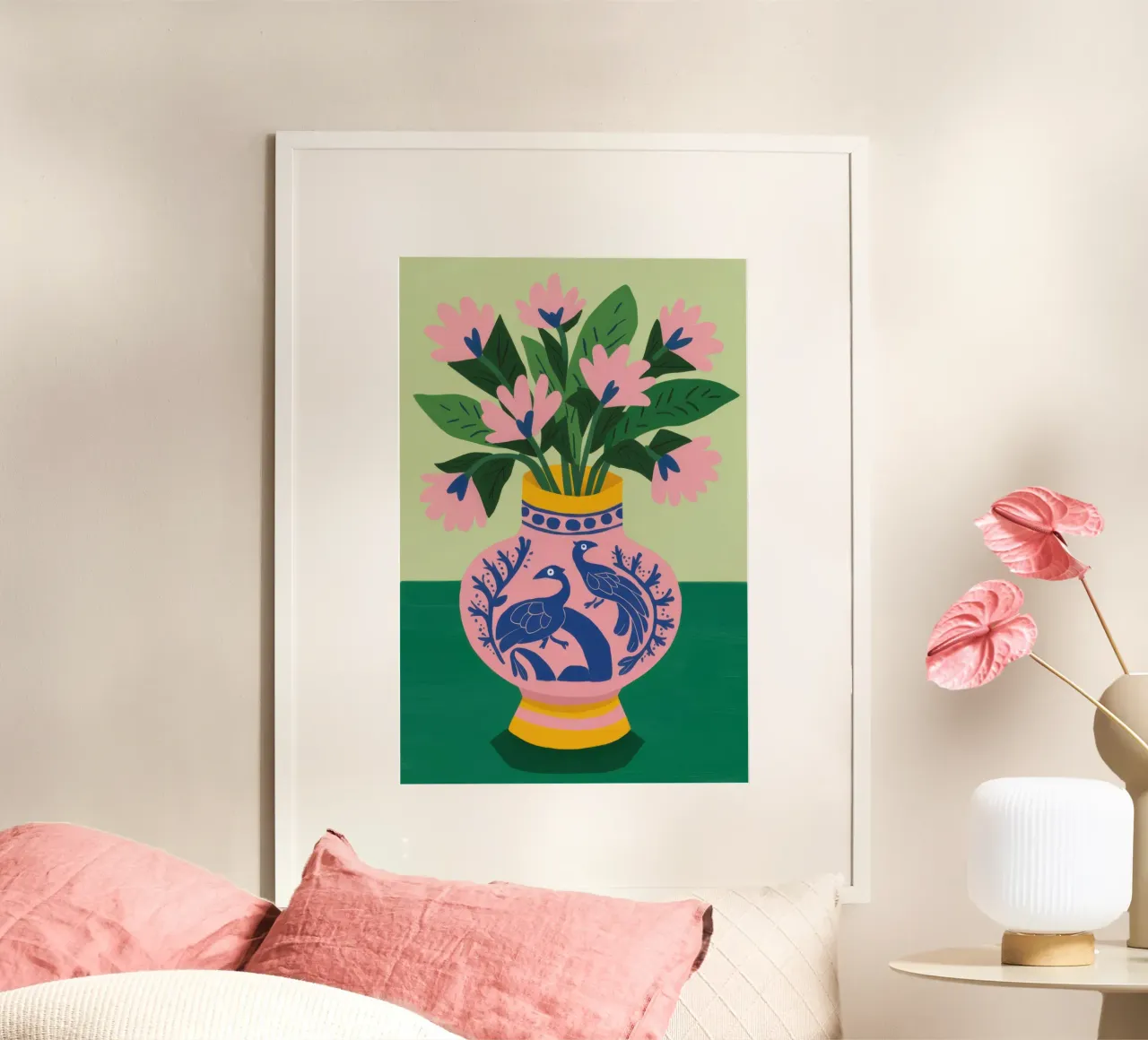 Vaso Cerulean Fawn poster con telaio in plastica da Monuments Fire