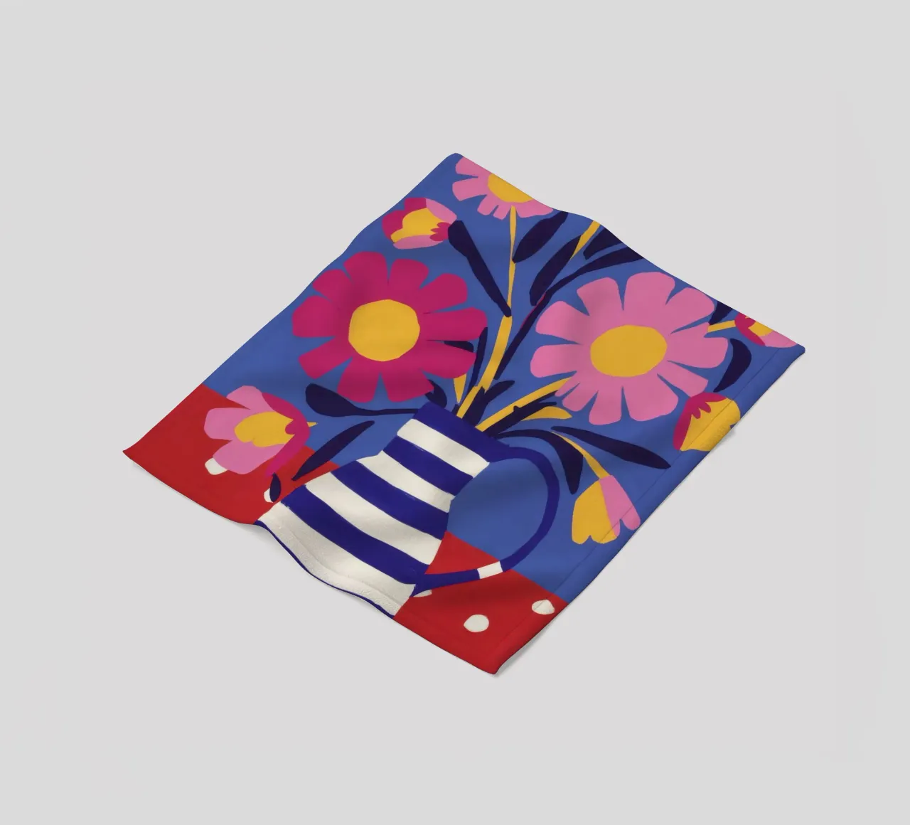 Jubilant Stripe Bouquet fleece blanket by Rain Balance