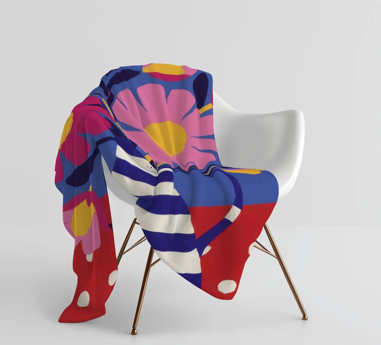 Jubilant Stripe Bouquet fleece blanket by Rain Balance