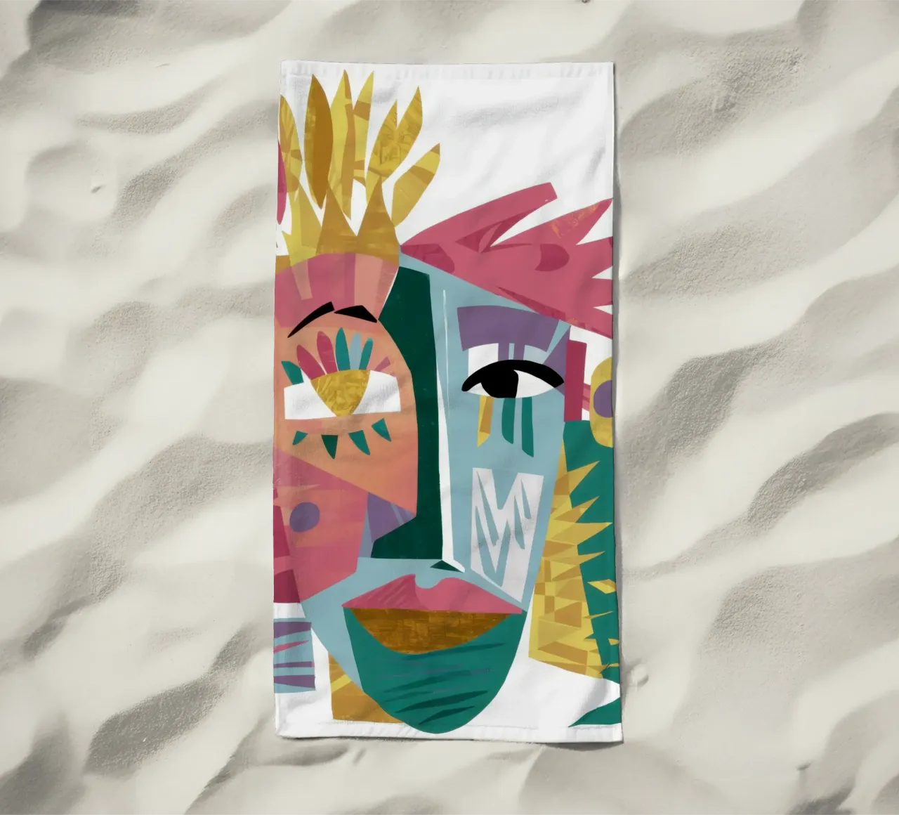 Totem vivido cubista telo mare da Dream Gesso