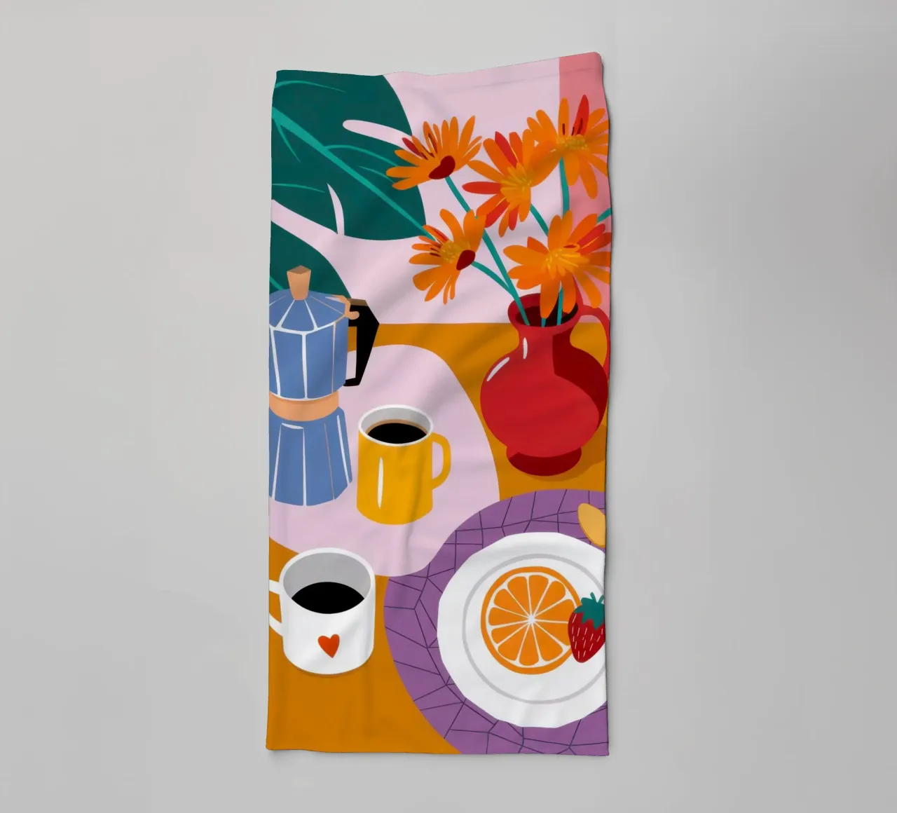 Sunflower Morning Brew towel by Reds Jays