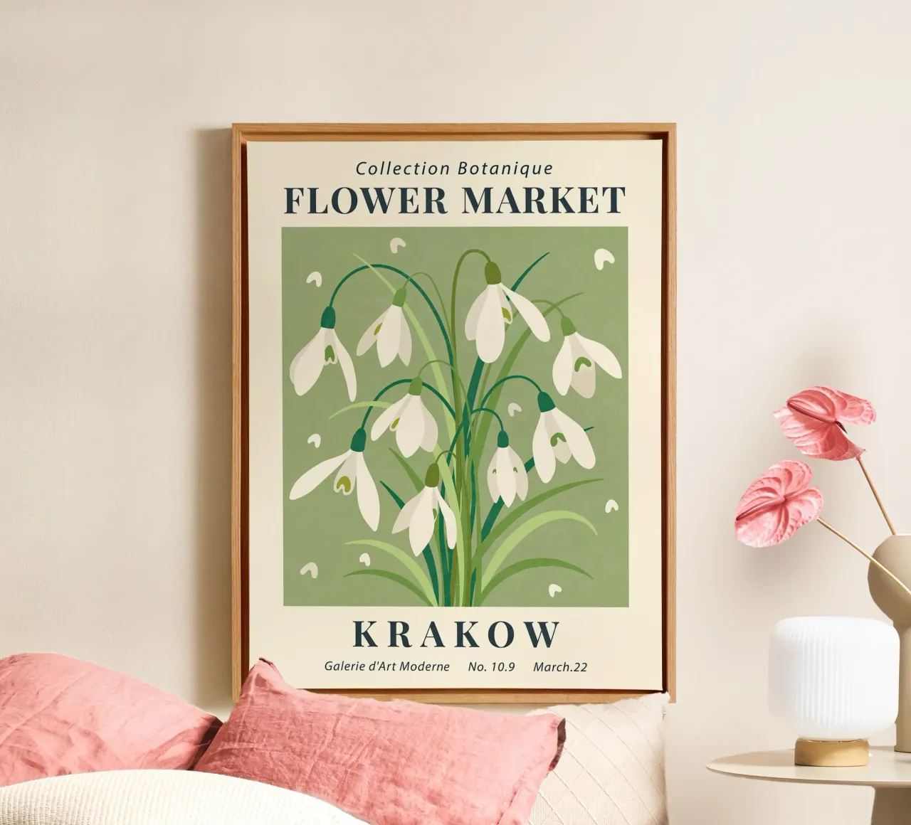 Mercato dei fiori di Cracovia Bucaneve tela con Cornice a cassetta da TekleDawit