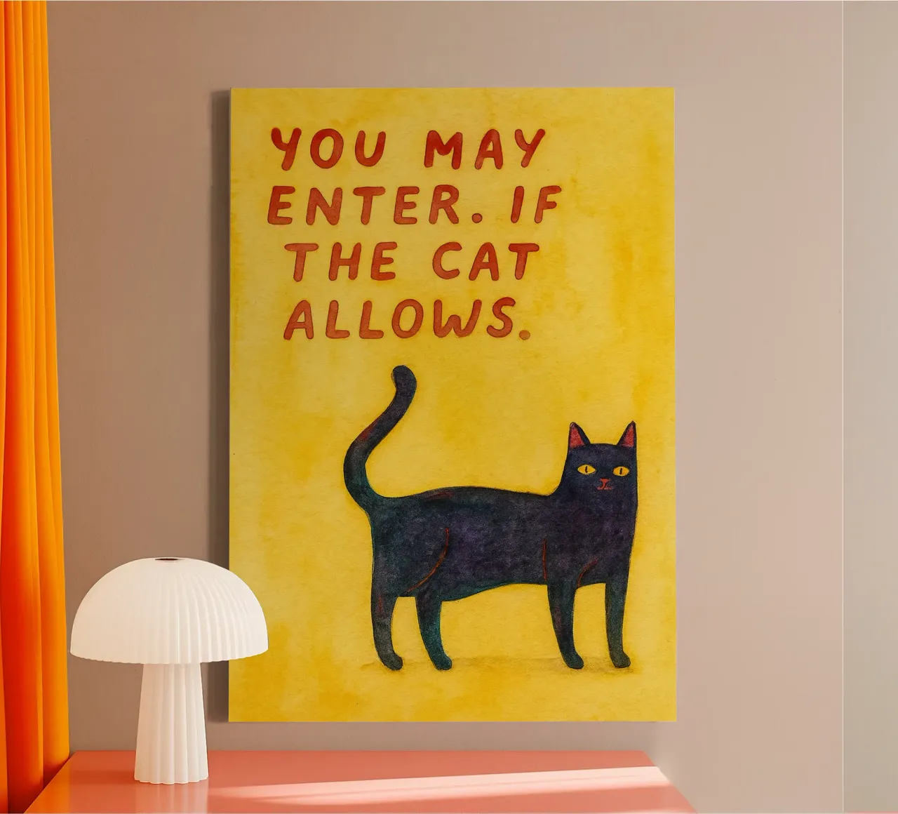 funny cat you may enter if the cat allows canvas with Floater frame by Mirage