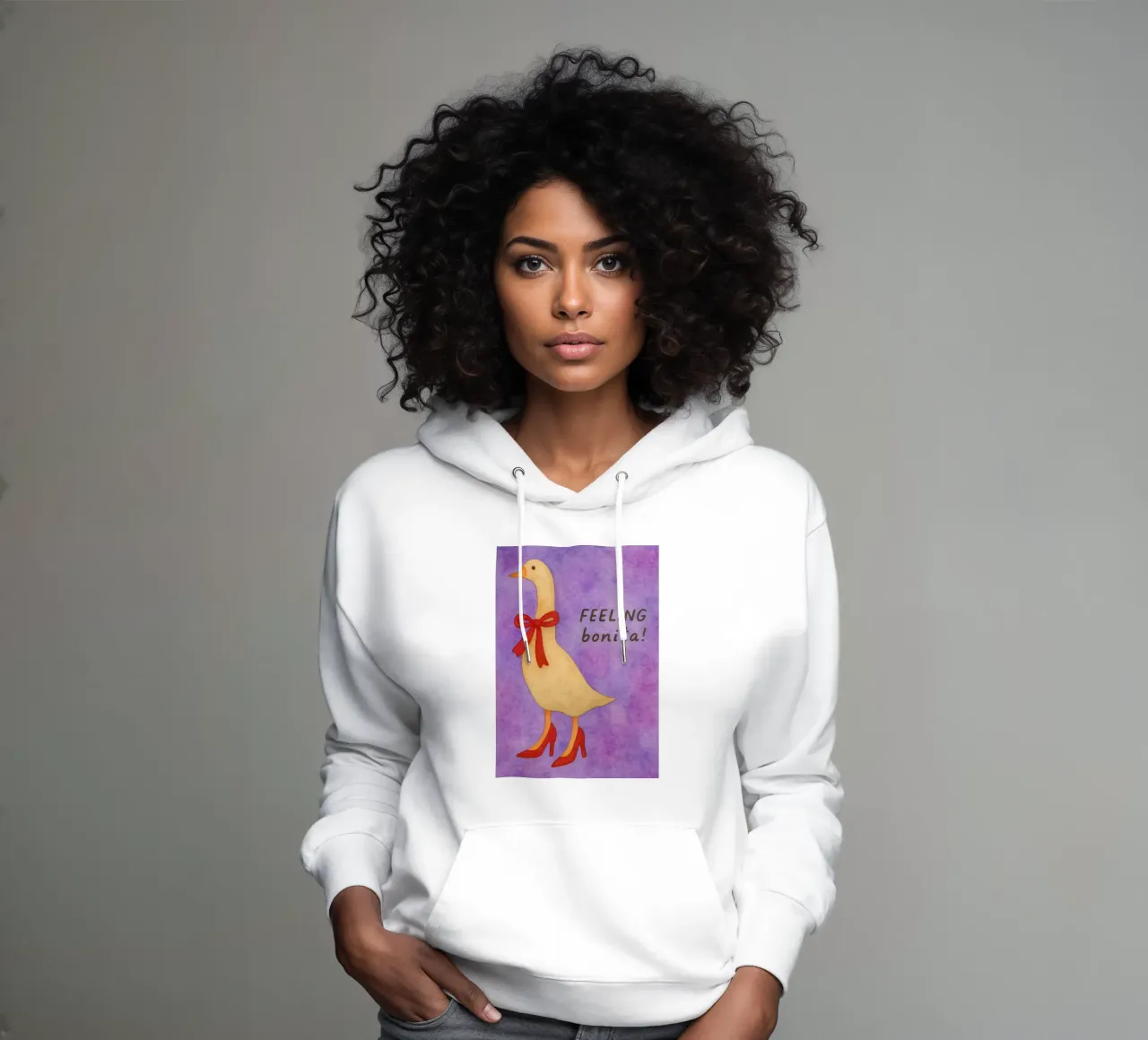 Funny duck feeling bonita hoodie by Mirage