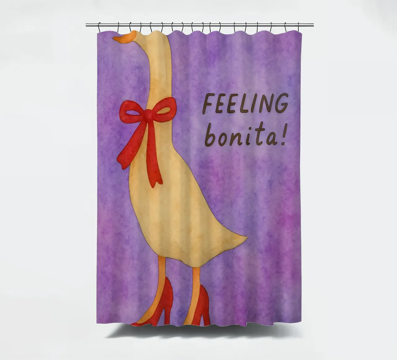 Funny duck feeling bonita shower curtain by Mirage