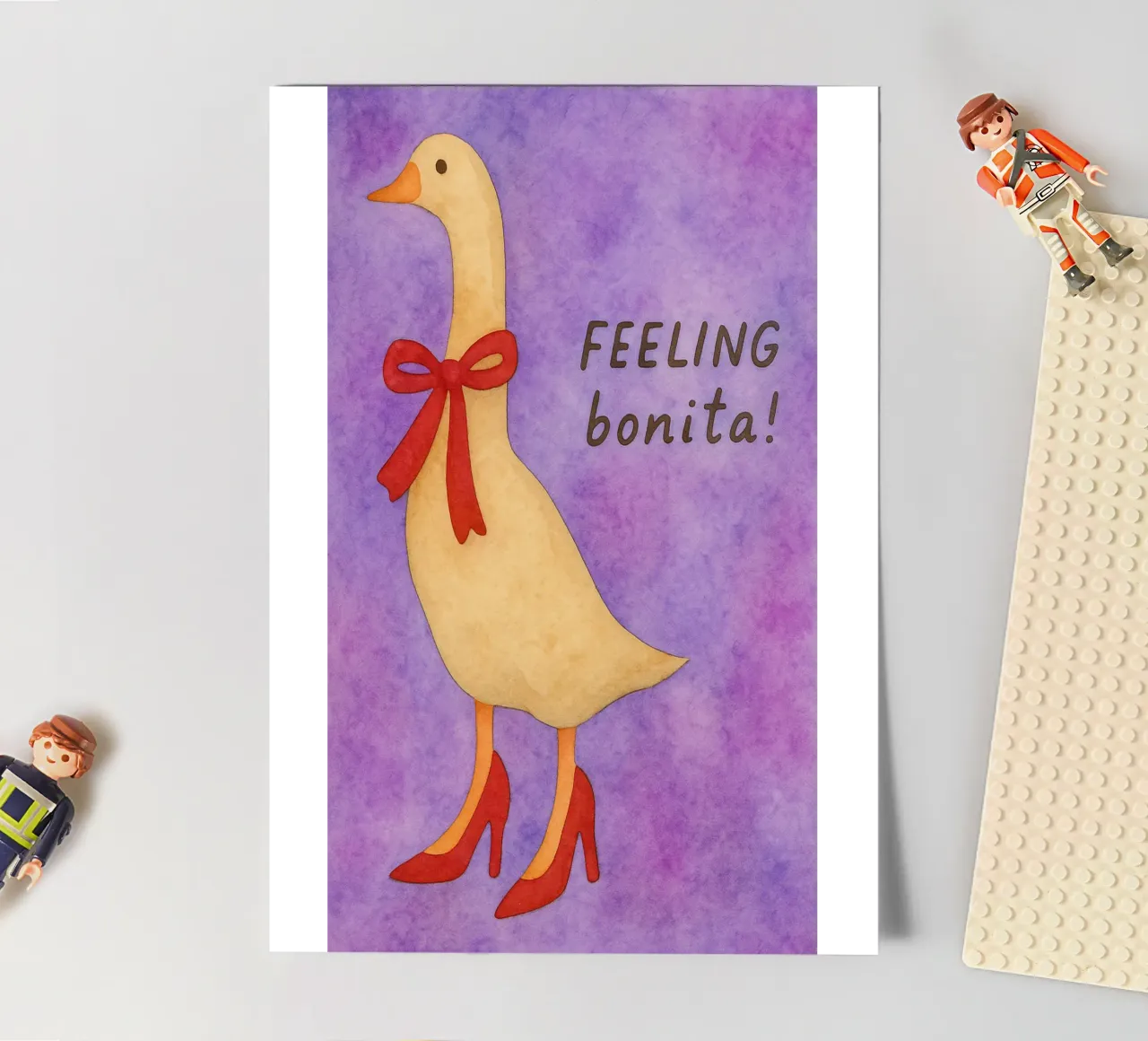 Funny duck feeling bonita sticker sheet by Mirage