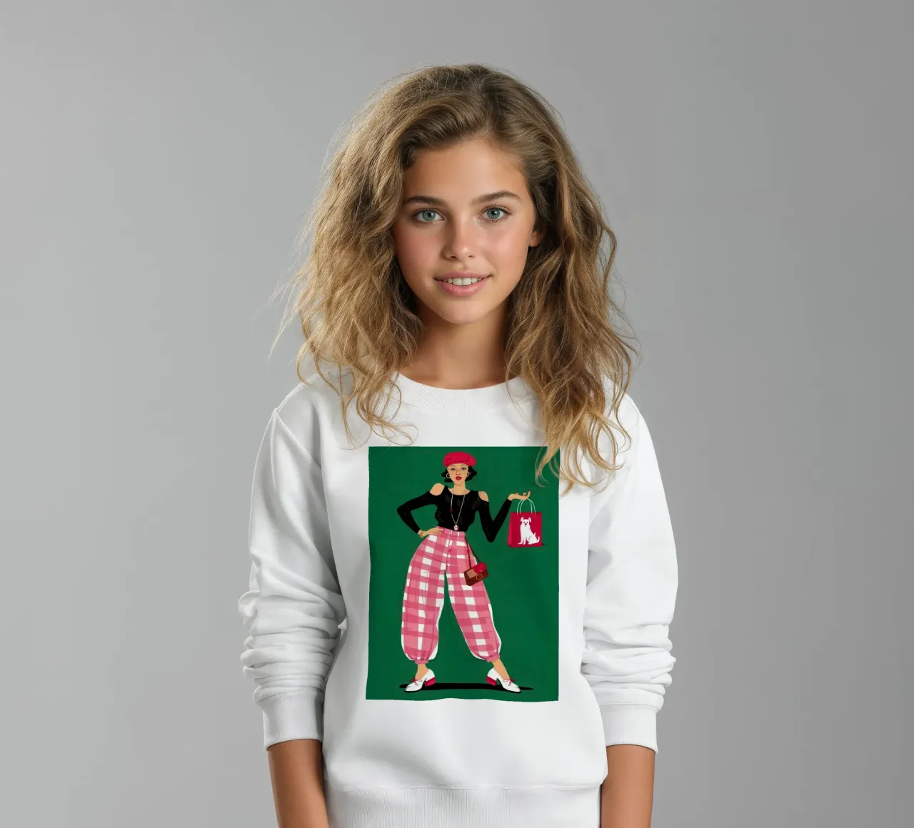 Gingham Pop Attitude felpa bambino da Mythy Brush