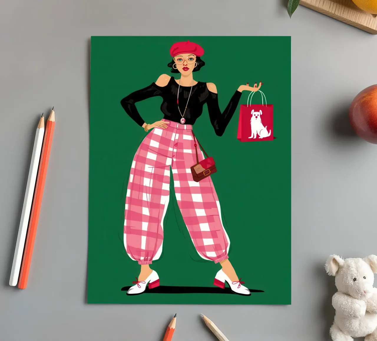 Gingham Pop Attitude Stickerbogen von Mythy Brush