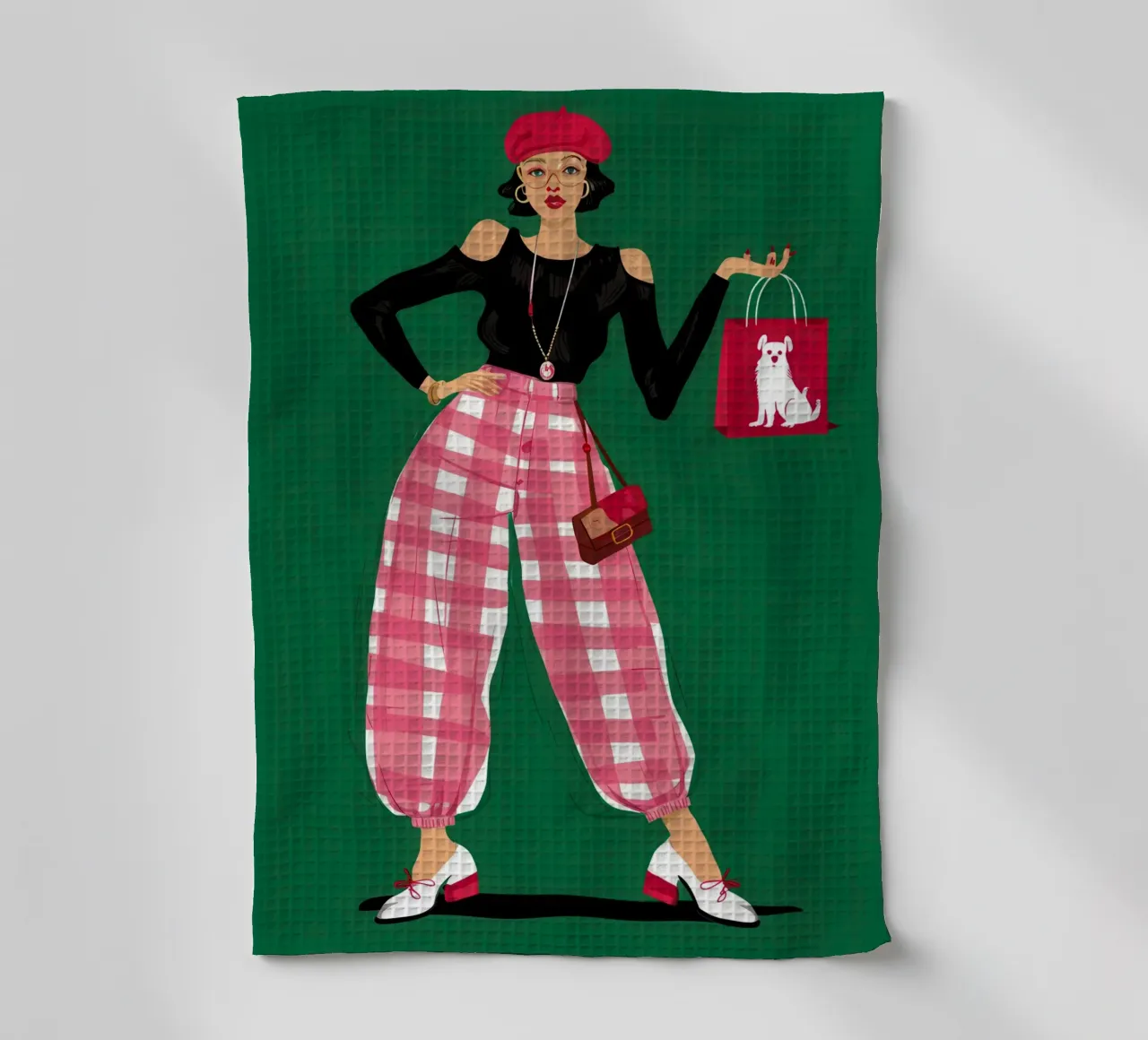 Gingham Pop Attitude canovaccio da cucina da Mythy Brush