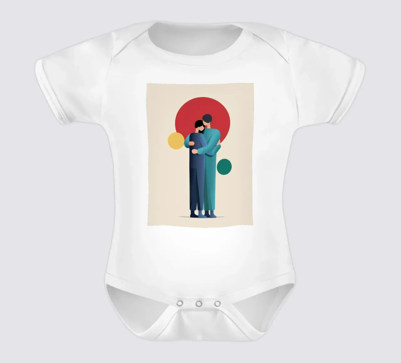 Abbraccio amorevole minimalista body neonato maniche corte da Giant Foxs