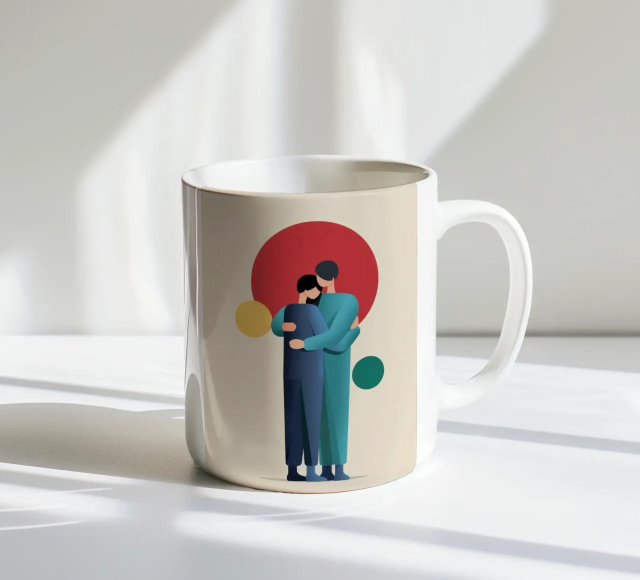 Abbraccio amorevole minimalista tazza in ceramica da Giant Foxs
