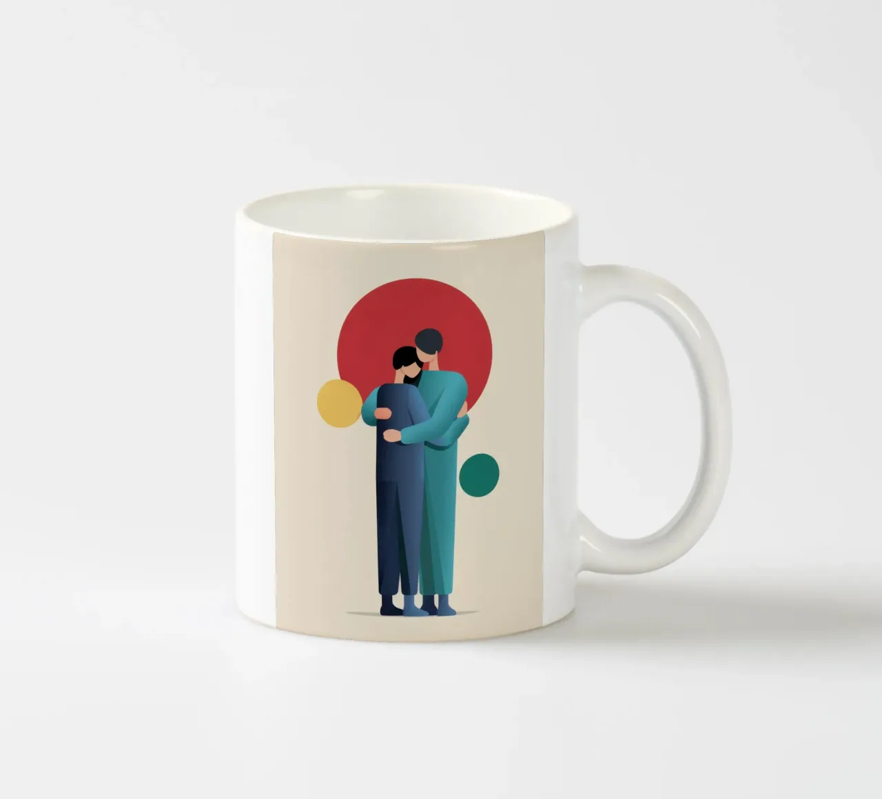 Abbraccio amorevole minimalista tazza in ceramica da Giant Foxs